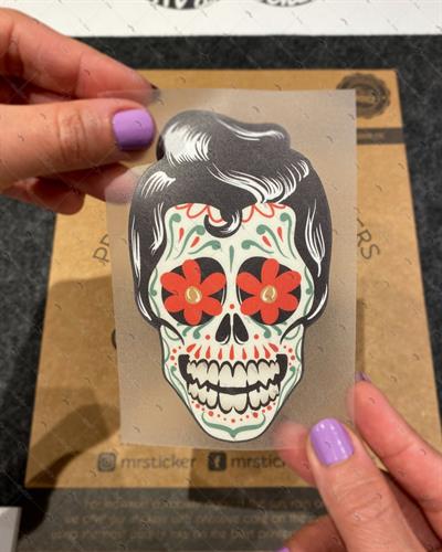 SKL26 Elvis Sacli Sugar Skull Kurukafa Etiketi