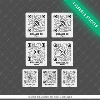 SMINS36 Karanlıkta Işıldayan QR Instagram Seti 7 Parça