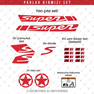 STS43 Vespa GTS/GTV Uyumlu Super Yan Cita Seti Renk Secenekli