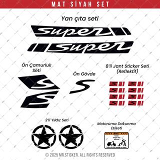 STS43 Vespa GTS/GTV Uyumlu Super Yan Cita Seti Renk Secenekli