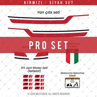 STS45 Vespa GTS 250 GTS 300 Uyumlu Yan Çıta Sticker Seti Renk Seçenekli