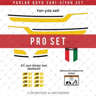 STS45 Vespa GTS 250 GTS 300 Uyumlu Yan Çıta Sticker Seti Renk Seçenekli