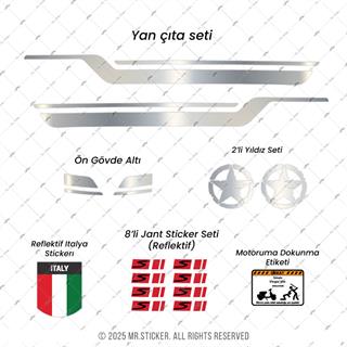 STS45C Chrome Edition Vespa GTS 250 GTS 300 Uyumlu Yan Cita Seti