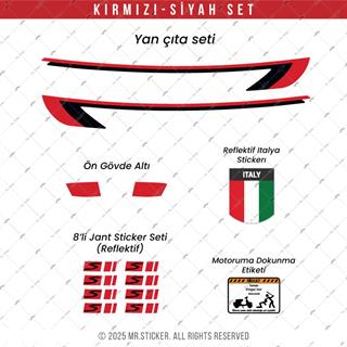 STS47 Vespa Primavera ve Sprint Uyumlu Yan Cita Sticker Seti