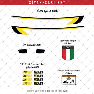 STS47 Vespa Primavera ve Sprint Uyumlu Yan Cita Sticker Seti