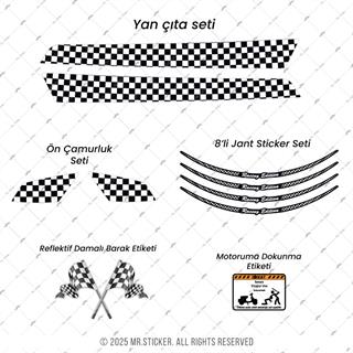 STS49 Damali Vespa GTS250 GTS300 Yan Cita Sticker Seti