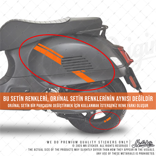 STS70 Vespa Uyumlu Yan Gövde Sticker Seti Renk Secenekli