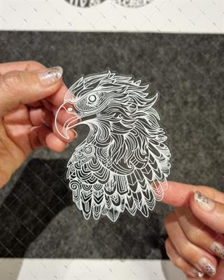 TWT1 Beyaz Çizgi Çalışma Kartal Etiketi Şeffaf Sticker