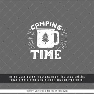 TWT10 Beyaz Eskiz Çalışma Kamp Zamanı Yazılı Etiket Şeffaf Sticker
