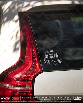 TWT12 Beyaz Eskiz Çalışma Keşfetmeyi Bırakma Yazılı Etiket Şeffaf Sticker