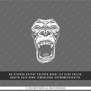 TWT18 Beyaz Çizgi Çalışma Goril Etiketi Şeffaf Sticker
