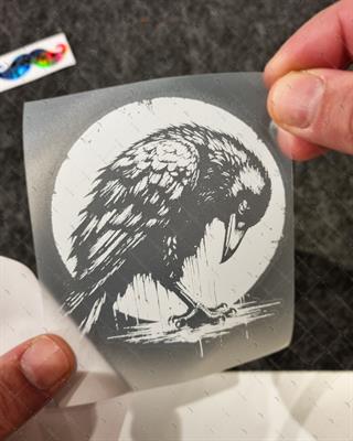 TWT23 Beyaz Eskiz Çalışma Karga Etiketi Şeffaf Sticker