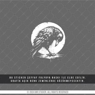 TWT23 Beyaz Eskiz Çalışma Karga Etiketi Şeffaf Sticker
