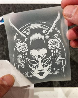 TWT24 Beyaz Eskiz Çalışma Geyşa Etiketi Şeffaf Sticker