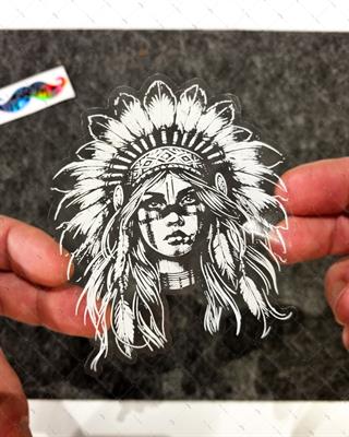 TWT25 Beyaz Eskiz Çalışma Mohikan Etiketi Şeffaf Sticker