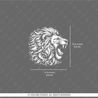 TWT26 Beyaz Çizgi Çalışma Kükreyen Aslan Etiketi Şeffaf Sticker