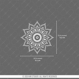 TWT28 Beyaz Mandala Yıldızı Etiketi Şeffaf Sticker