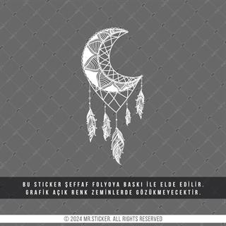 TWT30 Ay Desenli Dream Catcher Etiketi Şeffaf Sticker