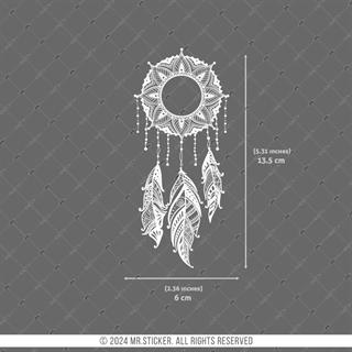 TWT31 Mandala Desenli Dream Catcher Etiketi Şeffaf Sticker