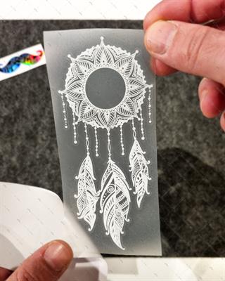 TWT31 Mandala Desenli Dream Catcher Etiketi Şeffaf Sticker
