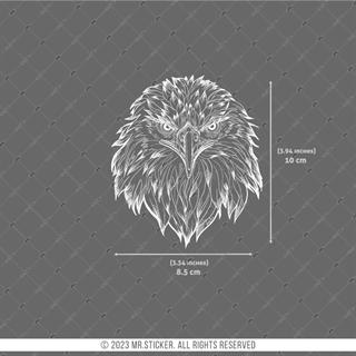 TWT4 Beyaz Çizgi Çalışma Kartal Kafası Etiketi Şeffaf Sticker