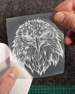 TWT4 Beyaz Çizgi Çalışma Kartal Kafası Etiketi Şeffaf Sticker