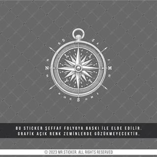 TWT5 Beyaz Çizgi Çalışma Pusula Etiketi Şeffaf Sticker