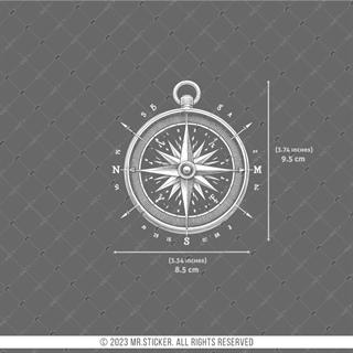 TWT5 Beyaz Çizgi Çalışma Pusula Etiketi Şeffaf Sticker