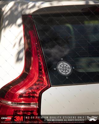 TWT8 Beyaz Eskiz Çalışma Pusula Etiketi Şeffaf Sticker