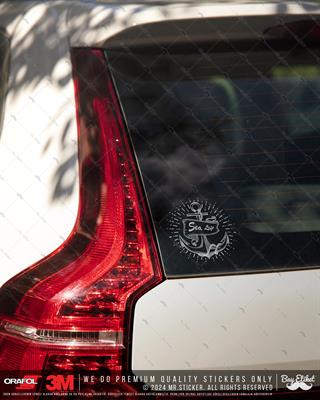 TWT9 Beyaz Eskiz Çalışma Deniz Yaşamı Yazılı Etiket Şeffaf Sticker