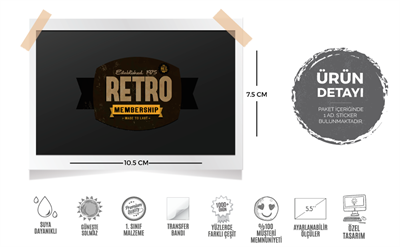 VTR17 Retro Membership Yazili Etiket