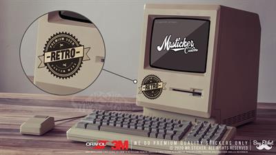 VTR8 Retro Yazili Etiket