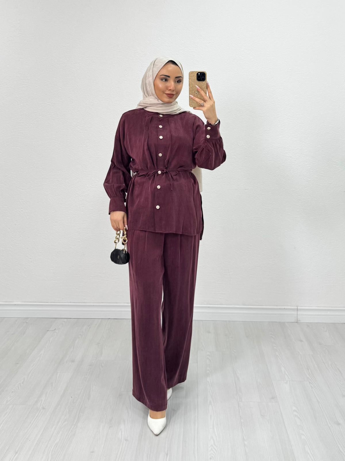 0355-Wiole Takım-Bordo