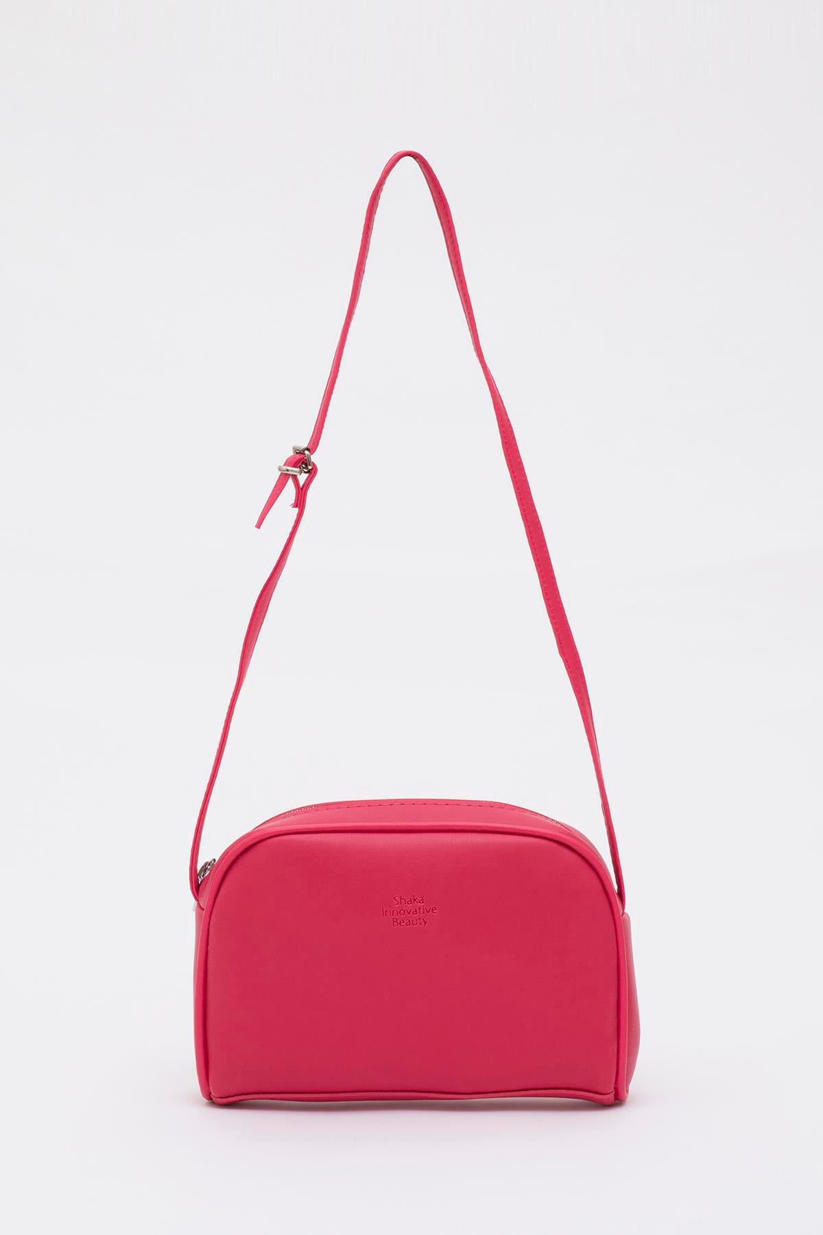 Fuşya Shk25 Mini Urban Çapraz Askılı Tek Bölmeli Suni Deri Kol ve Omuz Çantası U:19 E:13 G:4 cm