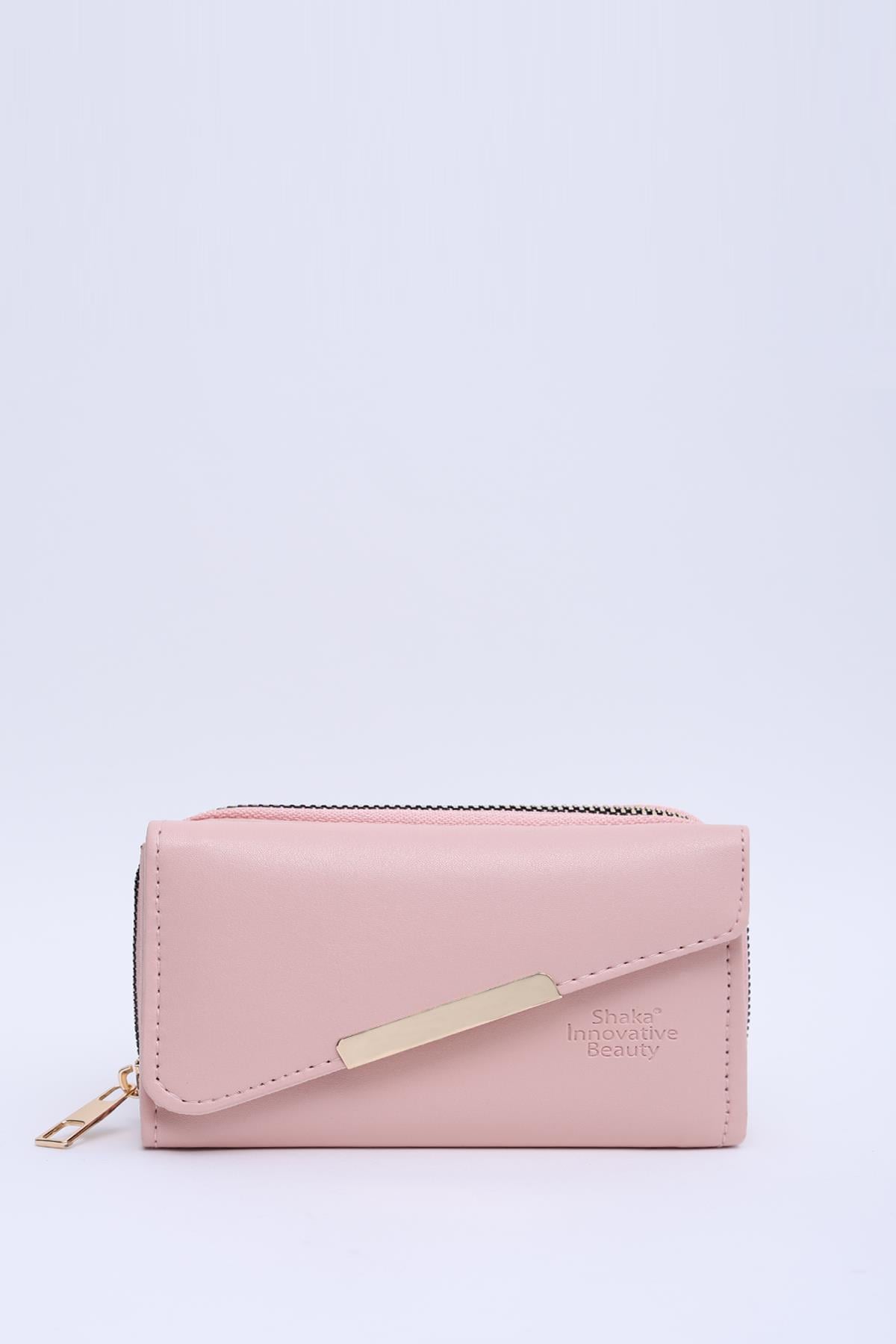 Pudra SHK202 Suni Deri 9 Bölmeli, Kartlık, Kağıt ve Bozuk Para Bölmeli Çıtçıtlı Cüzdan U:9 E:13 G:4 cm