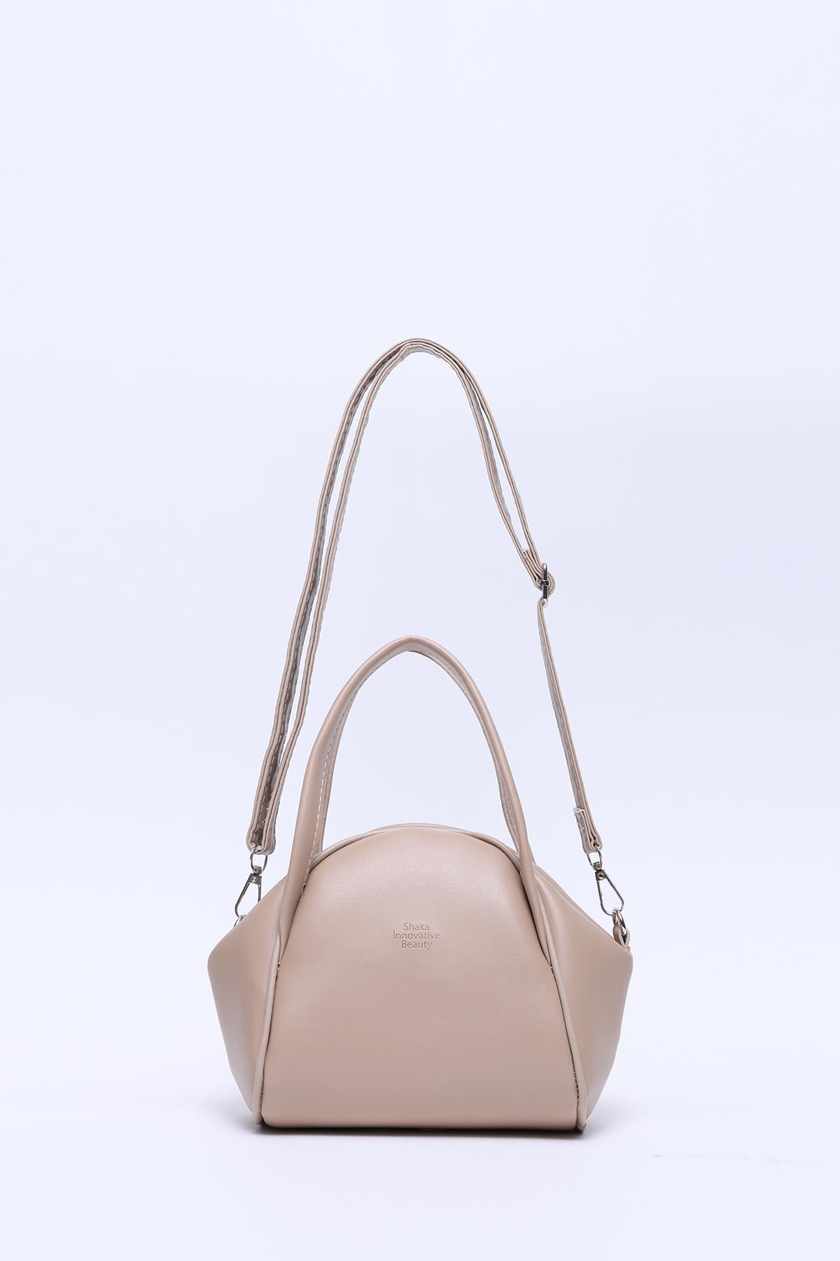 Vizon Shk132 Suni Deri Tek Bölmeli Çift Askılı El ve Çapraz Omuz Çantası U:16 E:17 G:10 cm