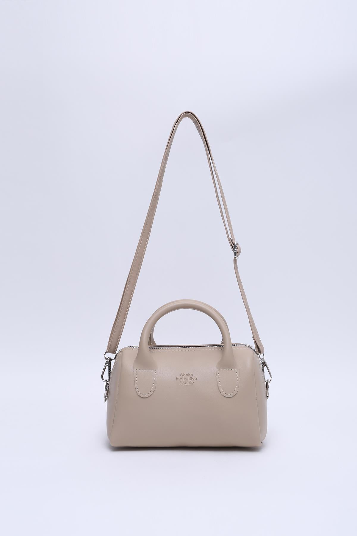 Vizon Shk184 Suni Deri Tek Bölmeli Fermuarlı Ayarlanabilir Askılı El, Kol ve Omuz Çantası E:20 U:12 G:10 cm