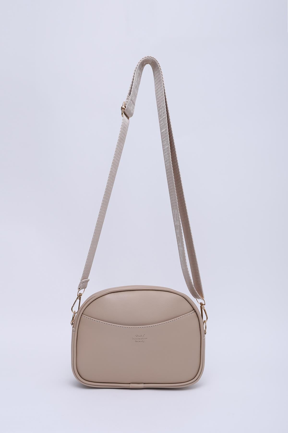 Vizon SHK194 Suni Deri 2 Bölmeli Fermuarlı Ayarlanabilir Kolon Askılı Omuz Çantası U:16 E:21 G:6 cm