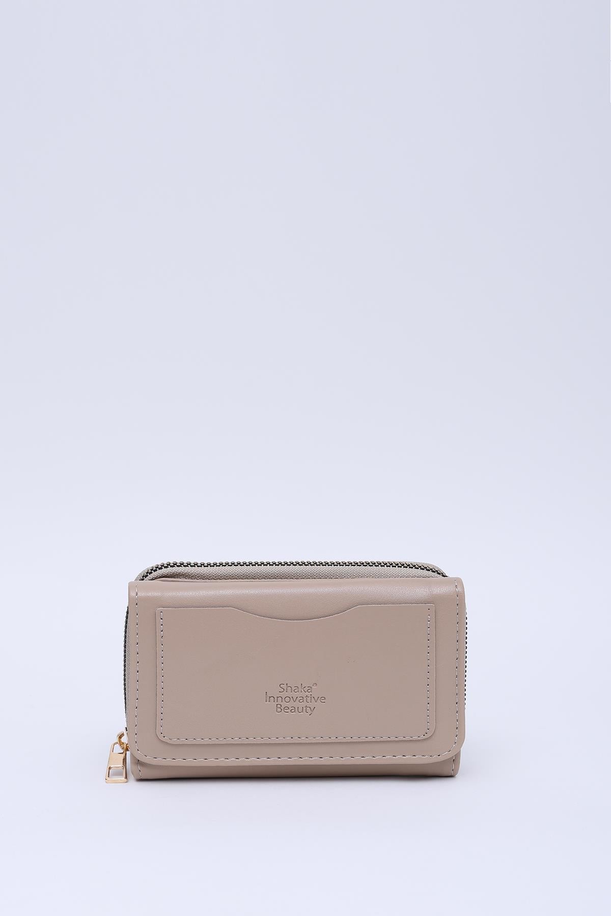 Vizon SHK201 Suni Deri 10 Bölmeli Fermuarlı Bozuk Ve Kağıt Para Bölmeli Cüzdan U:9 E:13 G:4 Cm
