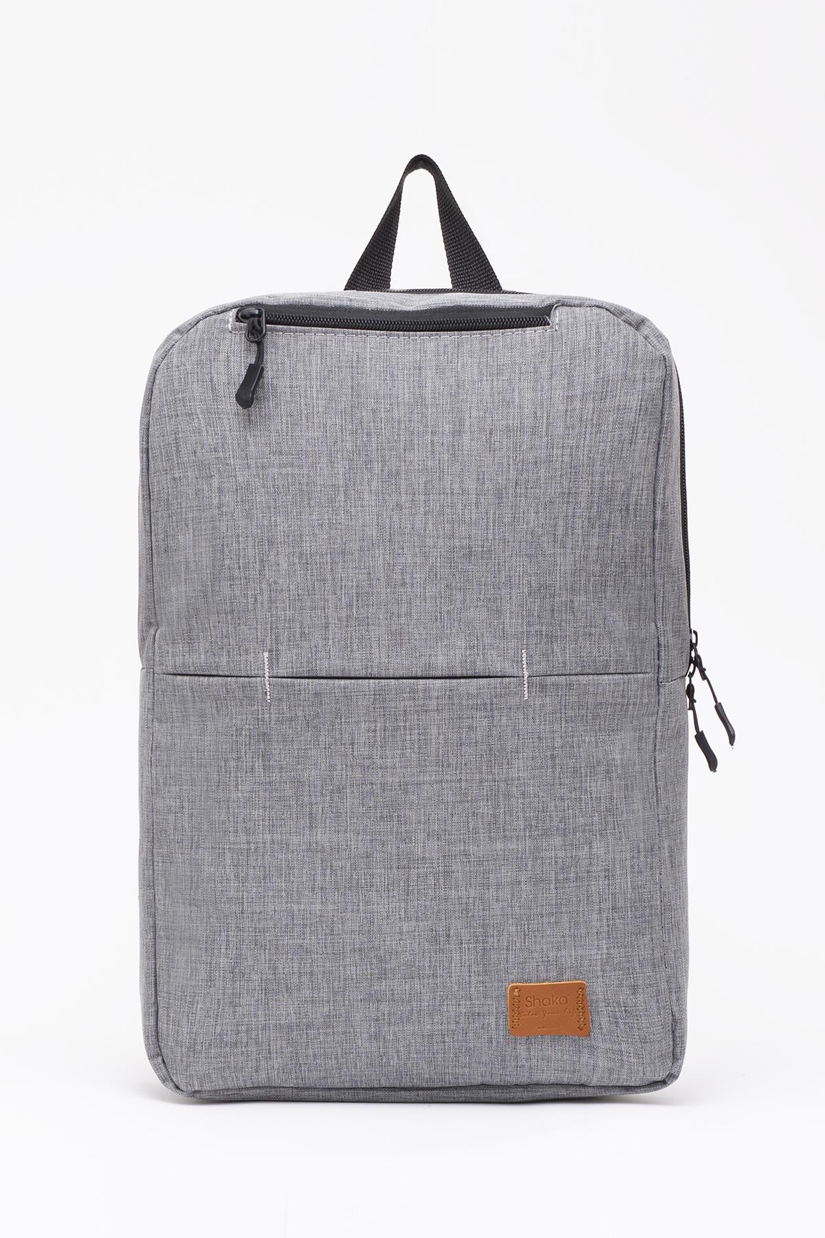 Gri Shk61 3 Bölmeli 13-14-15 İnç Uyumlu Laptop Sırt Çantası U:42 E:27 G:8 cm
