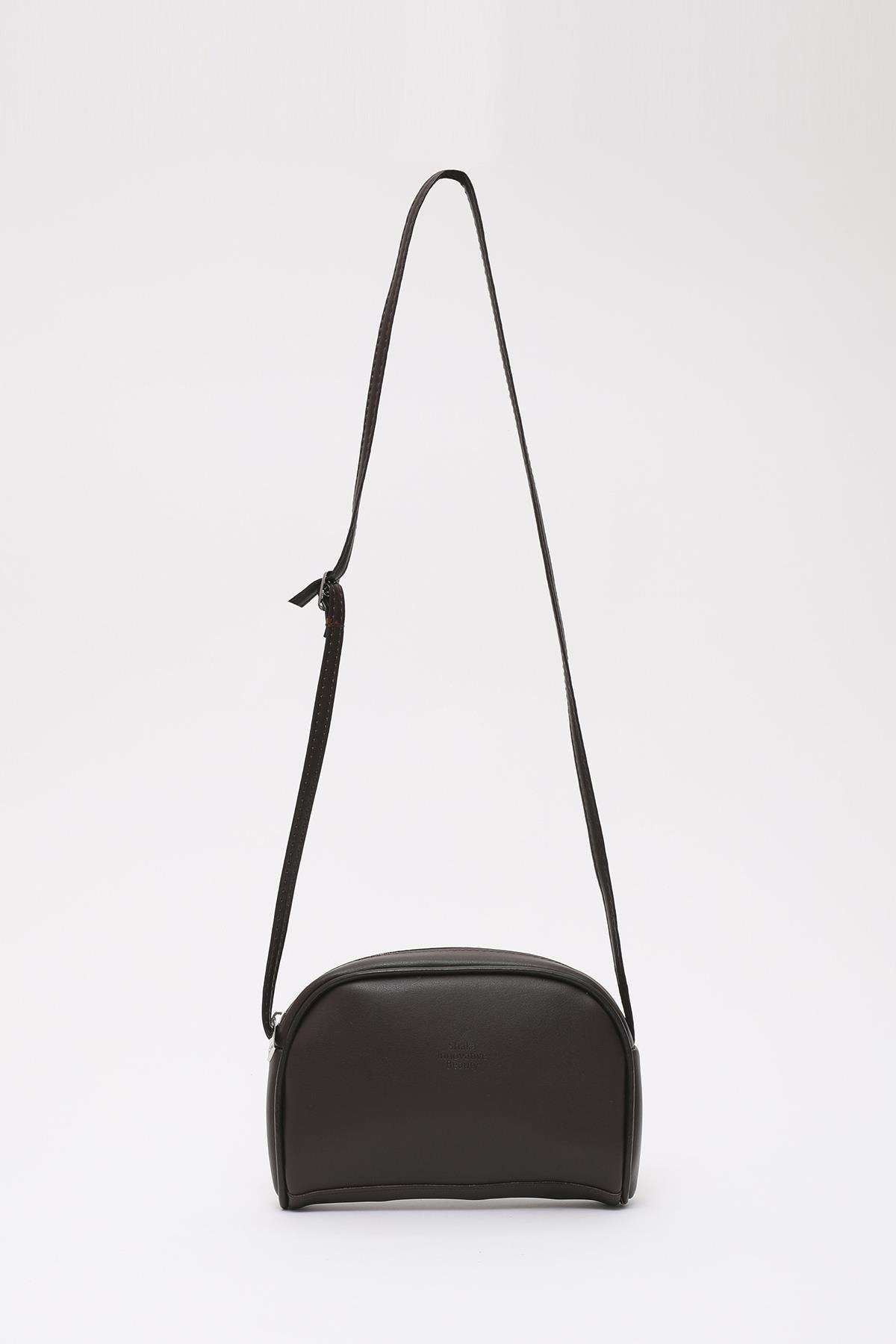 Kahve Rengi Shk25 Mini Urban Çapraz Askılı Tek Bölmeli Suni Deri Kol ve Omuz Çantası U:19 E:13 G:4 cm