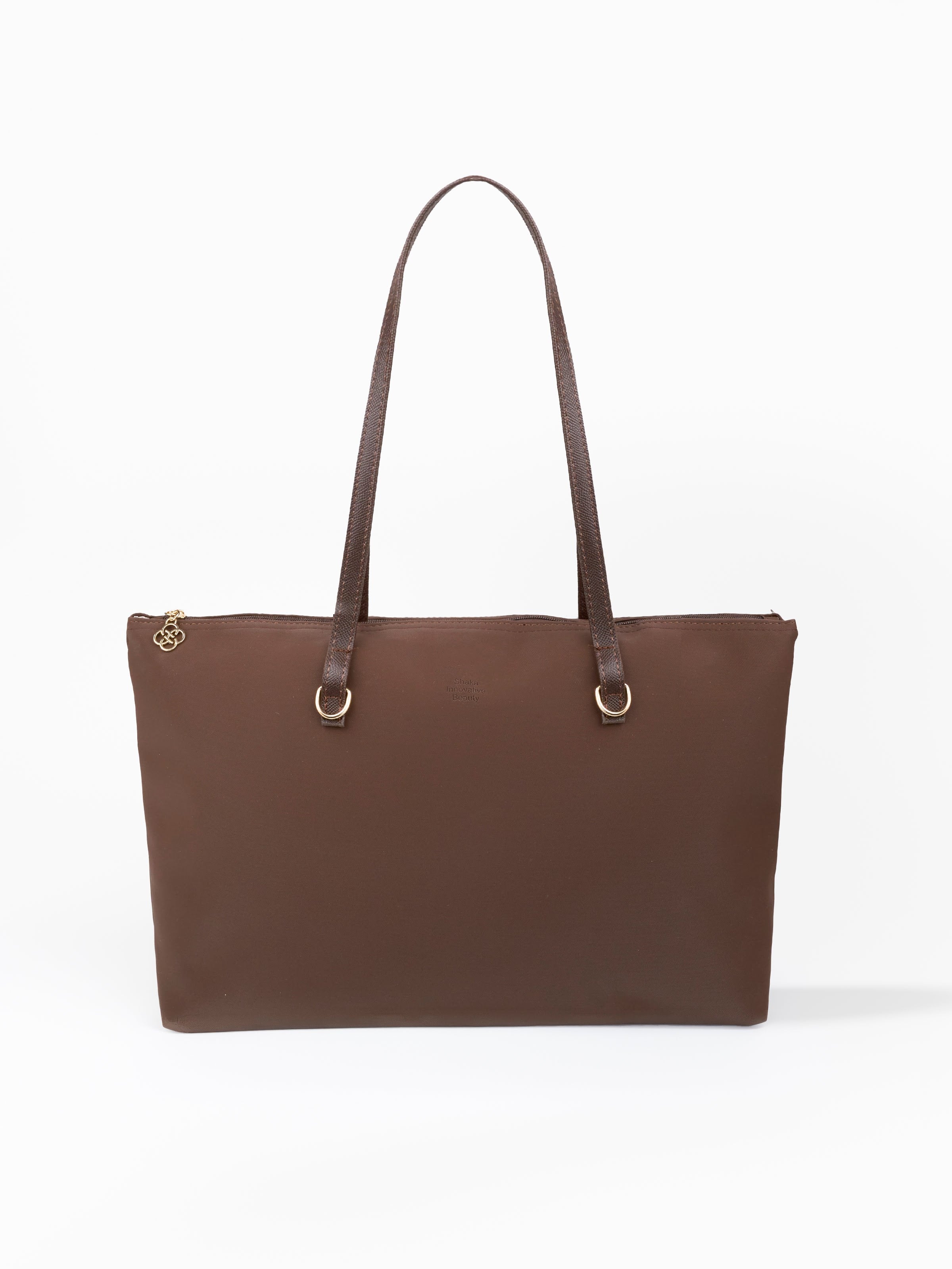 Kahve Rengi SHK272 Fermuarlı,Astarlı,Shopper El,Kol ve Omuz Çanta