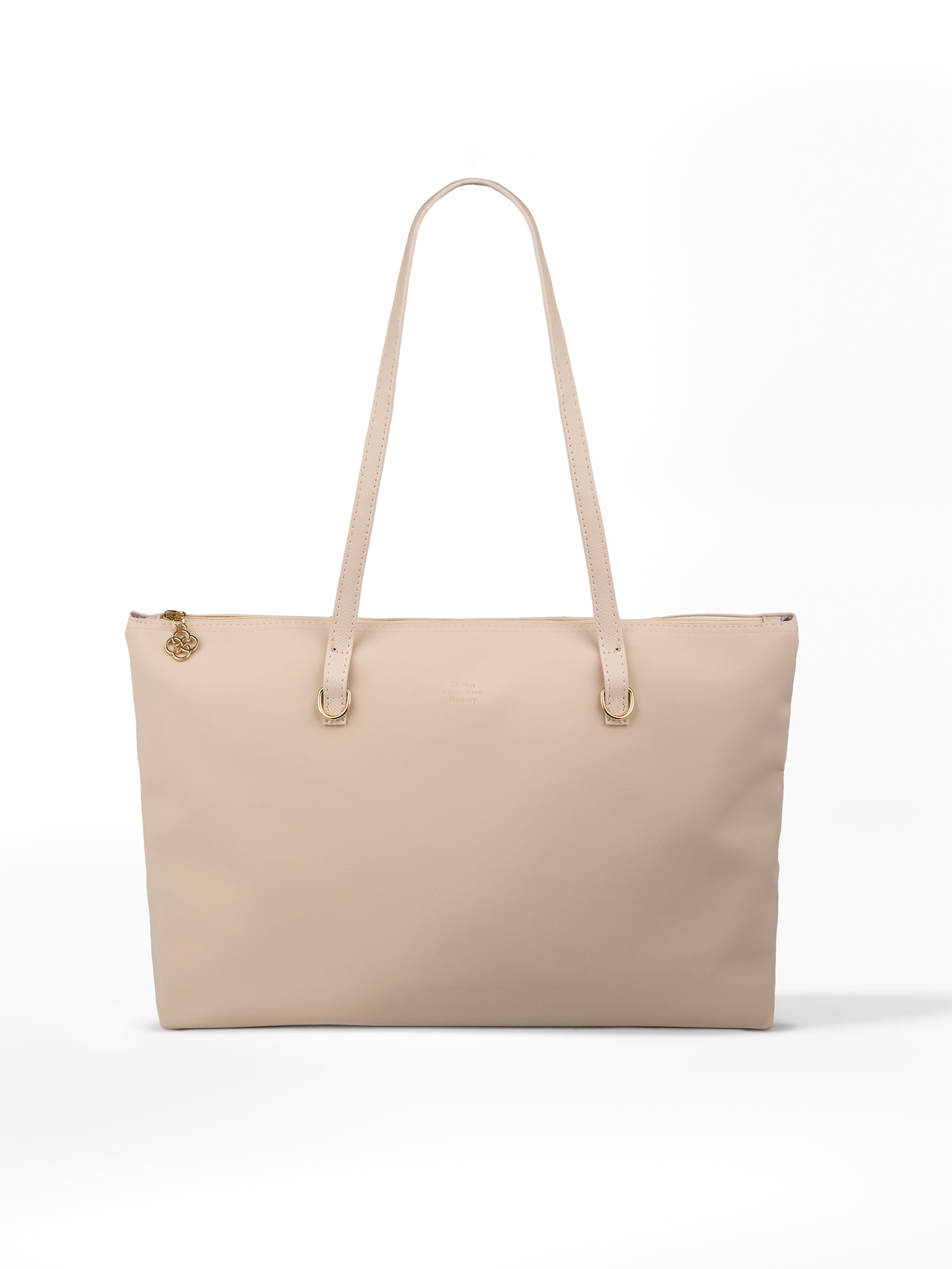 Krem SHK272 Fermuarlı,Astarlı,Shopper El,Kol ve Omuz Çanta