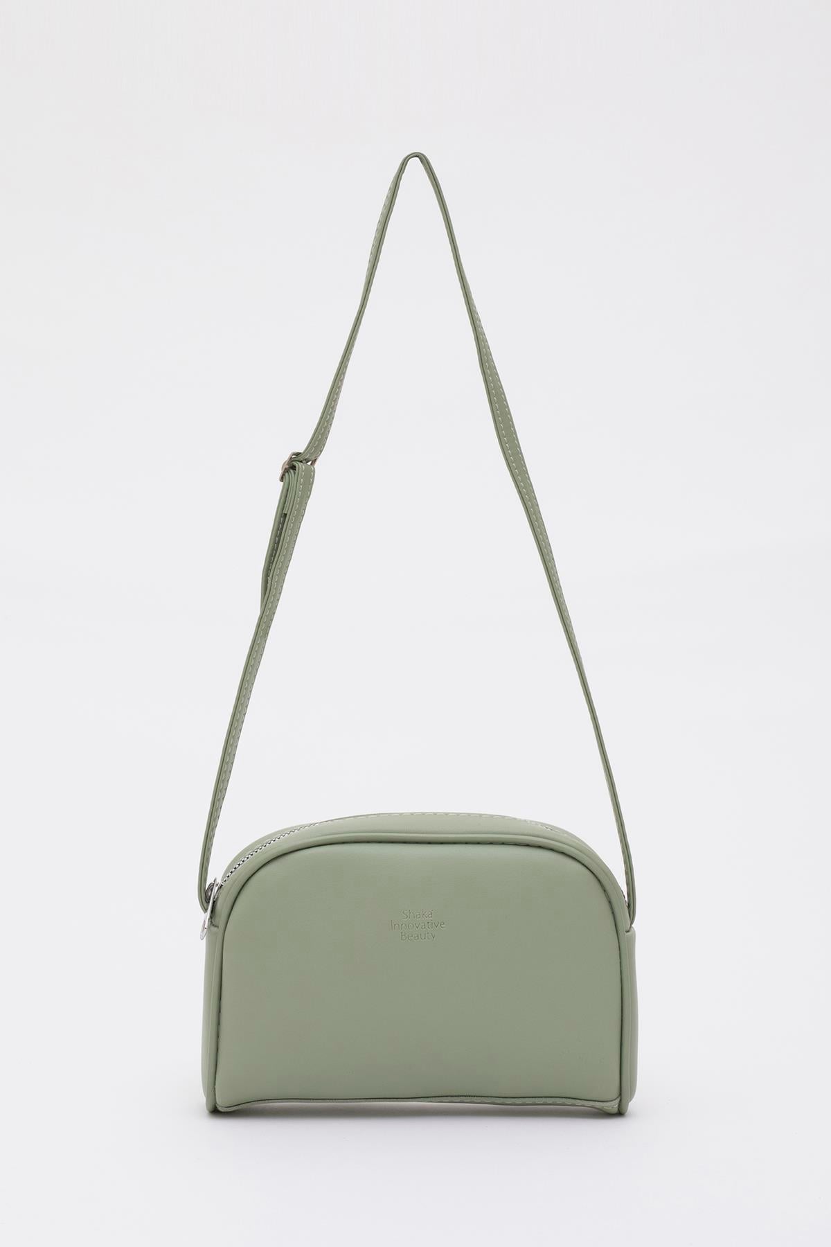Mint Yeşil Shk25 Mini Urban Çapraz Askılı Tek Bölmeli Suni Deri Kol ve Omuz Çantası U:19 E:13 G:4 cm