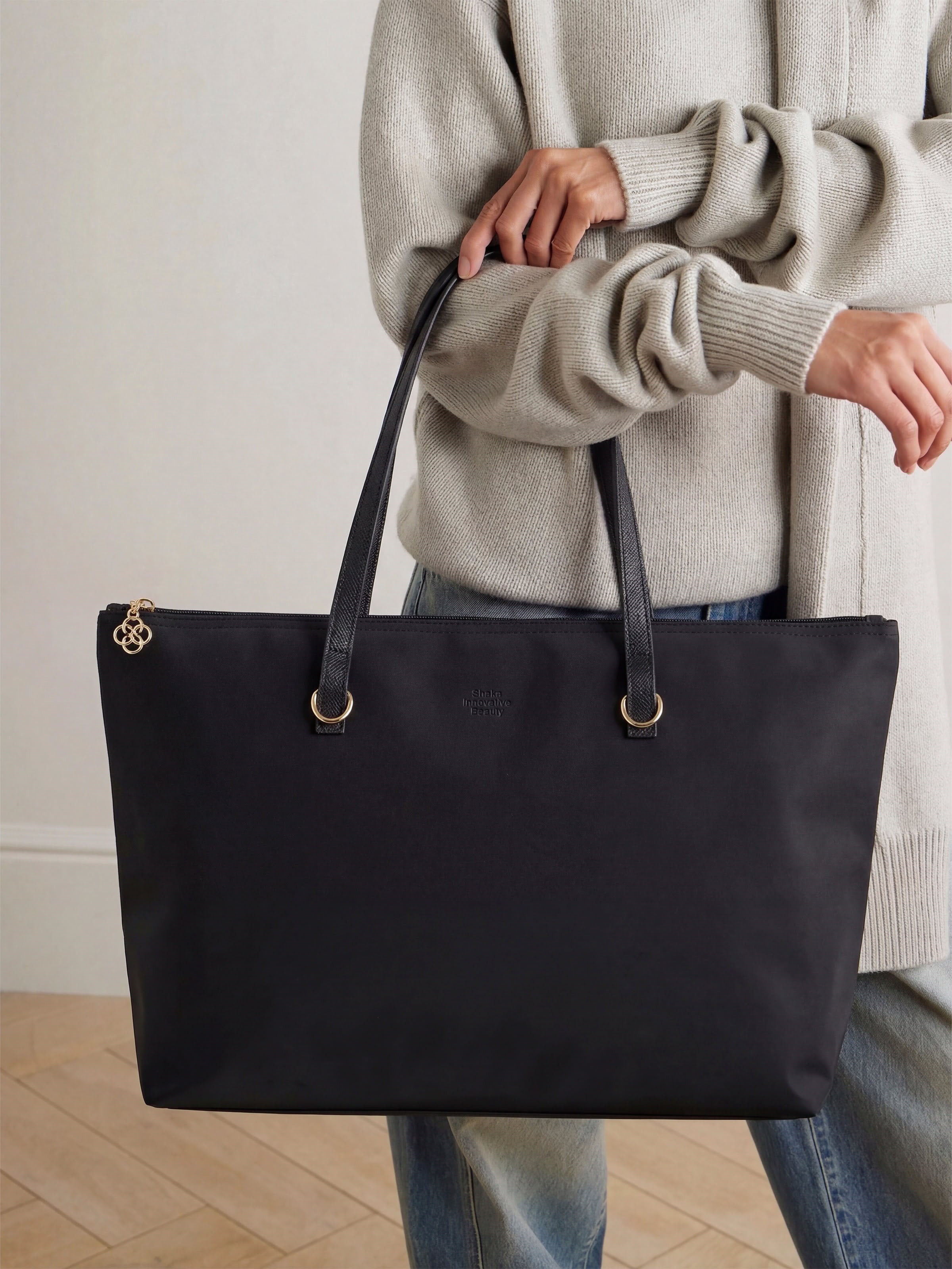 Siyah SHK272 Fermuarlı,Astarlı,Shopper El,Kol ve Omuz Çanta