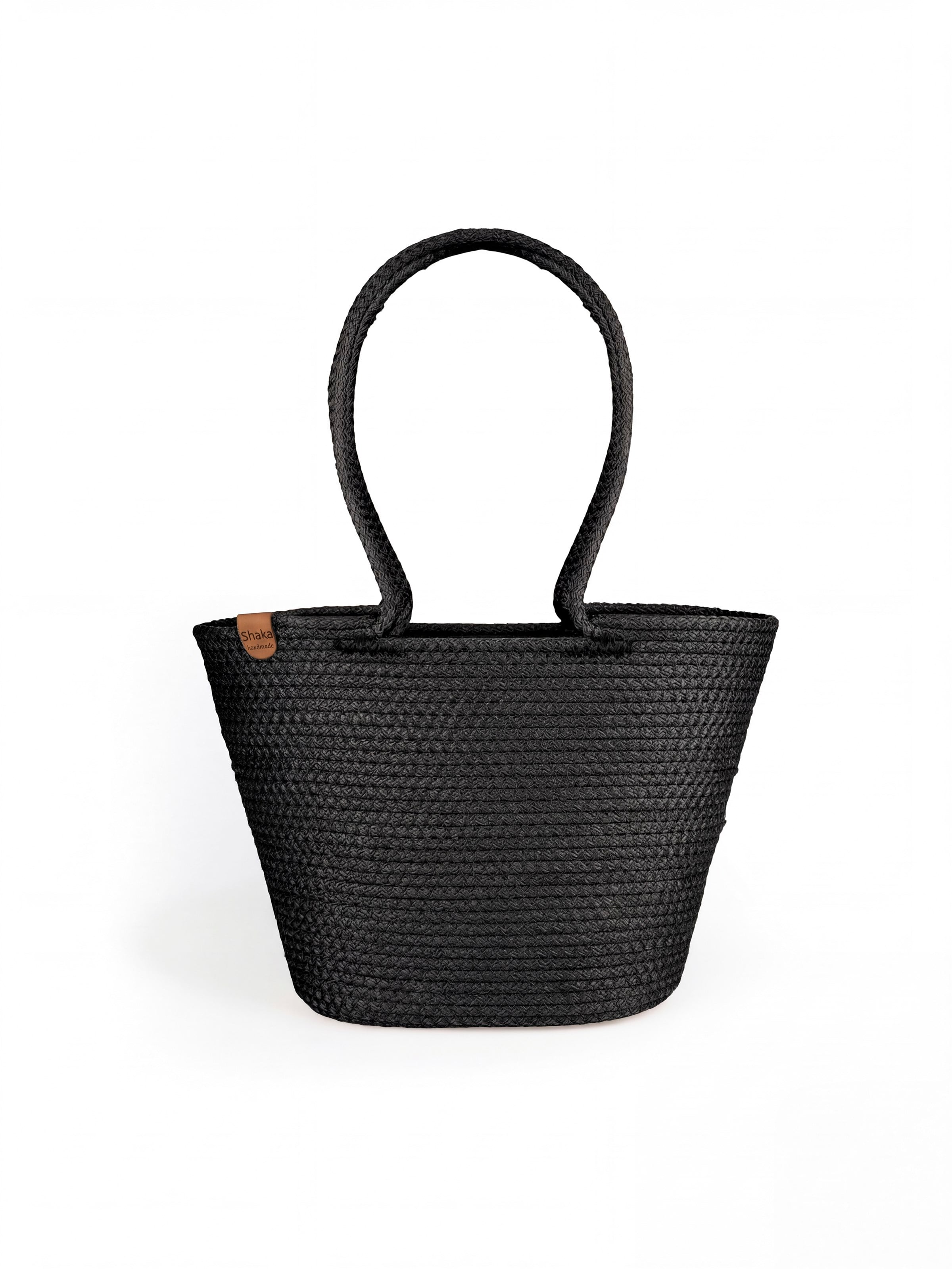 Siyah Shk314 Handcrafted, Hasır,Plaj, El,Kol ve Omuz Çantası