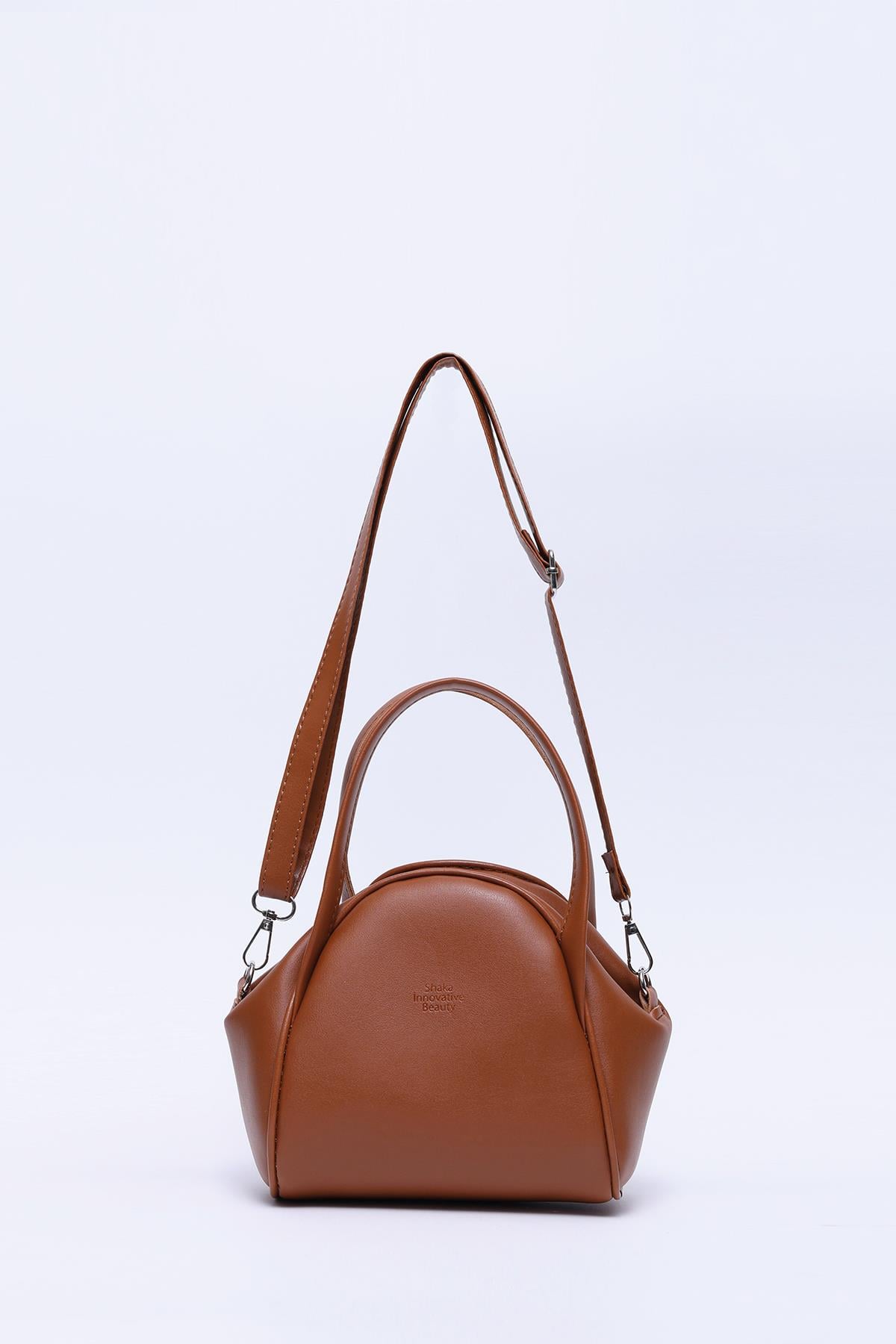 Taba Shk132 Suni Deri Tek Bölmeli Çift Askılı El ve Çapraz Omuz Çantası U:16 E:17 G:10 cm