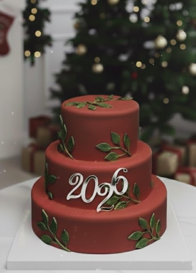 EGE CONCEPT LİFE-2026 Pleksi Pasta Süsü GÜMÜŞ 10x7cm Arkası  Yapışkanlı