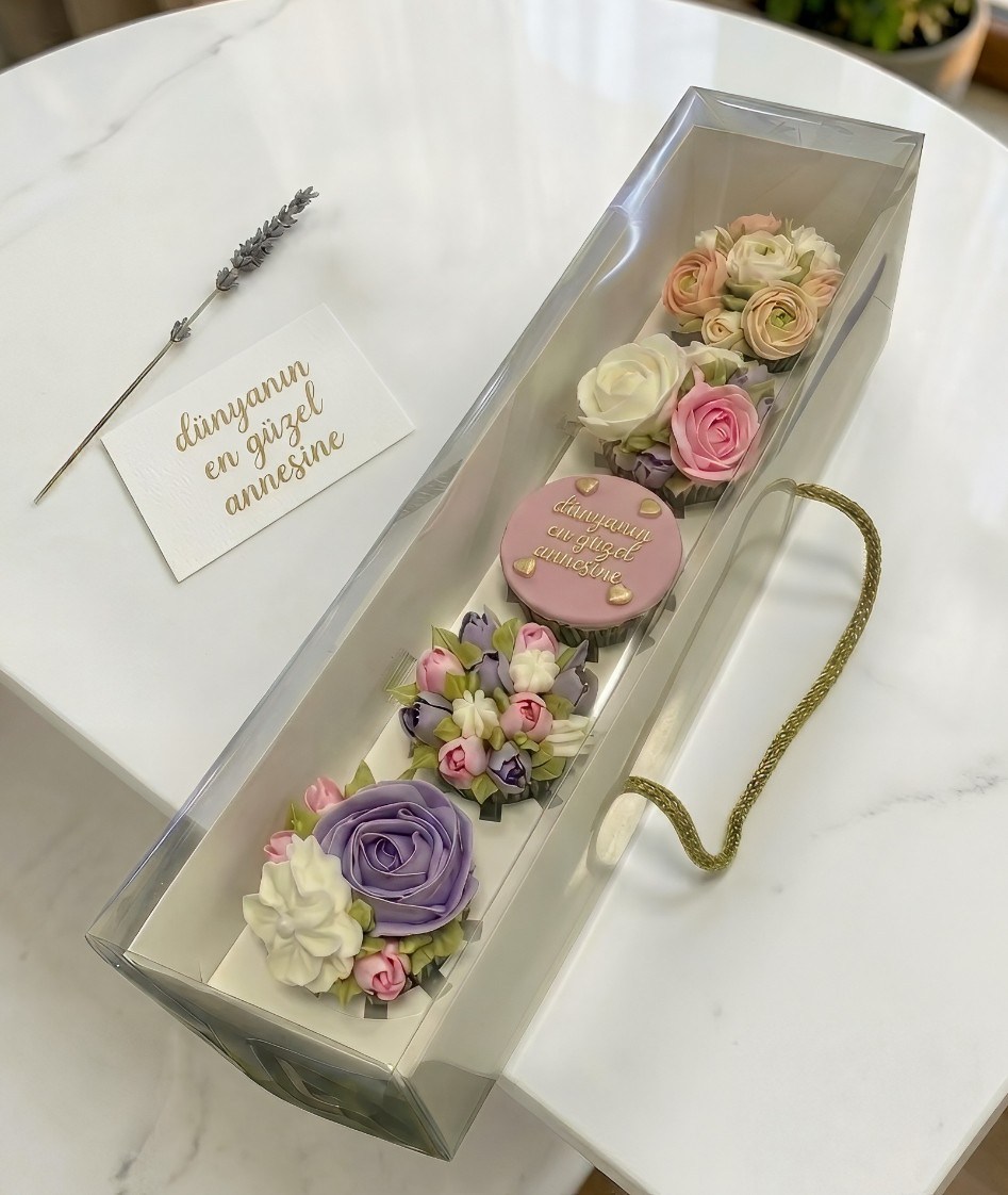 5 Li Cup Cake Kutusu 45x10x9 cm ADETLİ SATIŞ