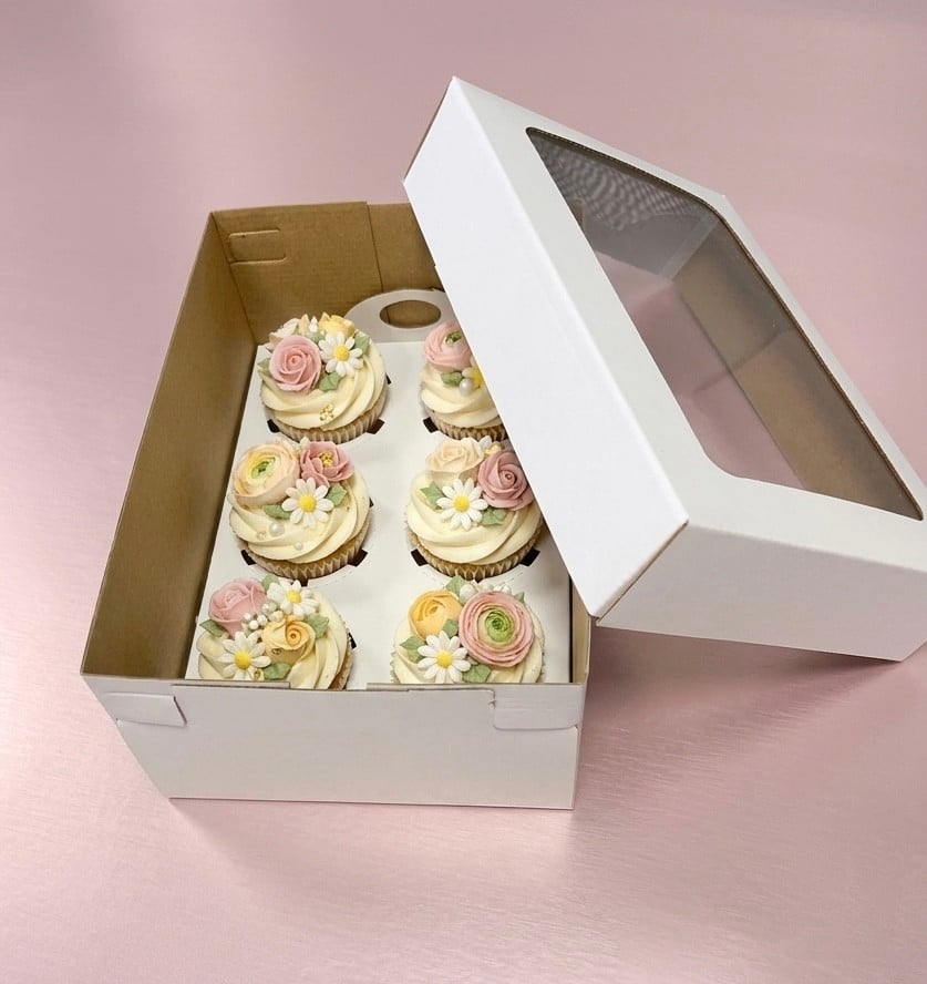 6 LI CUPCAKE KUTUSU BEYAZ  